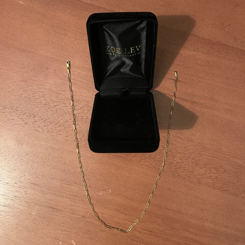 Zoe Lev 14k Gold Open Link Chain Necklace 16"
